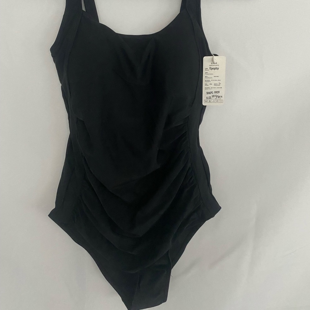 NWT black one piece bathing suit size 10